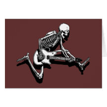 Le guitariste squelettique sautent carte de vœux