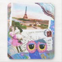 Le hibou de Chouette va à Paris Tapis De Souris