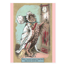Le hibou de cri strident attend le défunt mari carte postale