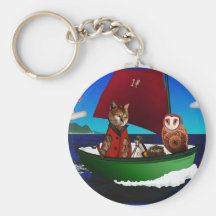 Le hibou et le minou Keychain Porte-clef