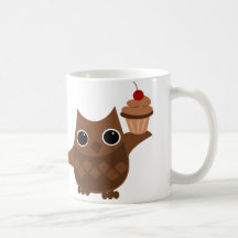 Le hibou et le petit gâteau tasses à café