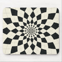 Le Jacquard a éclaté/fleur - noir et blanc tapis de souris