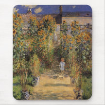 Le jardin de l'artiste chez Vetheuil par Monet, ar Tapis De Souris