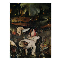 Le jardin des plaisirs terrestres, enfer cartes postales