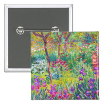 Le jardin d'iris au cool de Giverny Claude Monet,  Badges Avec Agrafe