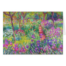 Le jardin d'iris au cool de Giverny Claude Monet,  Cartes De Vœux