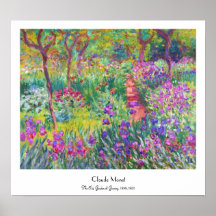 Le jardin d'iris au cool de Giverny Claude Monet,  Posters