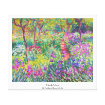 Le jardin d'iris au cool de Giverny Claude Monet,  Toile Tendue