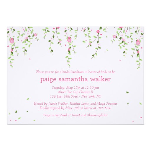 Le jardin fleurit invitation nuptiale de douche