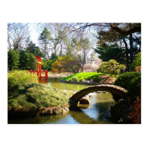 Le jardin japonais de colline et d'étang cartes postales