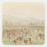 Le jeu de boule indien, c.1832 autocollant