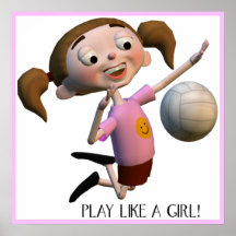 Le jeu mignon aiment une affiche de volleyball de 