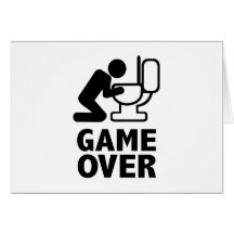 Le jeu plus de vomissent la toilette carte de vœux