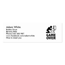Le jeu plus de vomissent la toilette carte de visite