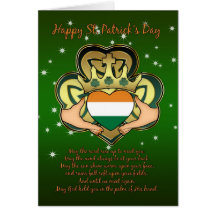 Le jour Claddagh, shamrock de St Patrick, bénissan Carte De Vœux