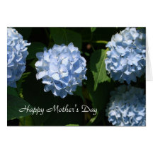 Le jour de mère bleu d'hortensia cartes de vœux