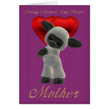 Le jour de mère, enfantant les moutons mignons de  cartes de vœux