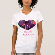 Le jour de mère fuchsia pourpre t-shirts