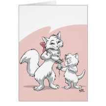 Le jour de mère heureux ! ! Chat et chaton de mama Cartes De Vœux