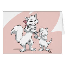 Le jour de mère heureux ! ! Chat et chaton de mama Cartes