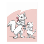 Le jour de mère heureux ! ! Chat et chaton de mama Carte Postale