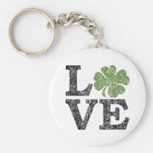 Le jour de St Patrick avec le shamrock d'amour Porte-clefs