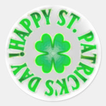 Le jour de St Patrick heureux ! Shamrock vintage Autocollants Ronds