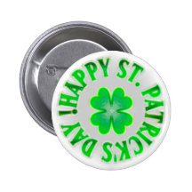 Le jour de St Patrick heureux ! Shamrock vintage Badges