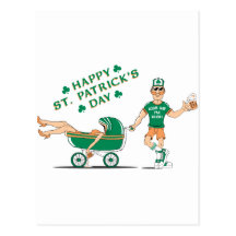 Le jour de St Patrick ivre heureux Carte Postale