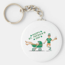 Le jour de St Patrick ivre heureux Porte-clé