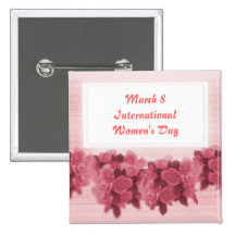 Le jour des femmes internationales de roses badges