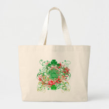 Le jour tourbillonnant de St Patrick de shamrocks Sacs En Toile