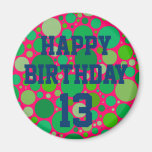 Le joyeux 13ème anniversaire sur le vert repère l'