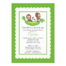 Le jumeau mignon Monkeys des invitations de baby s
