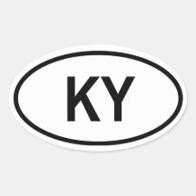Le Kentucky "KY " Autocollant Ovale