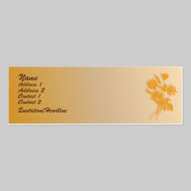 Le KRW s'est fané carte orange de profil de fleurs cartes de visite