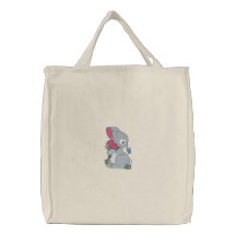 Le lapin avec des tulipes a brodé Fourre-tout Sac