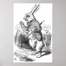 Le lapin blanc avec la montre affiche