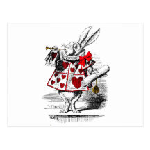 Le lapin blanc carte postale