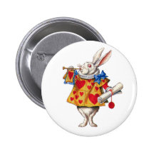 LE LAPIN BLANC D'ALICE AU PAYS DES MERVEILLES BADGES AVEC AGRAFE