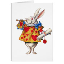 LE LAPIN BLANC D'ALICE AU PAYS DES MERVEILLES CARTES DE VŒUX