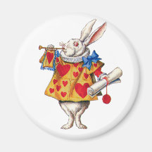 LE LAPIN BLANC D'ALICE AU PAYS DES MERVEILLES MAGNETS POUR RÉFRIGÉRATEUR