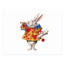 LE LAPIN BLANC D'ALICE CARTE POSTALE