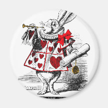 Le lapin blanc magnets pour réfrigérateur