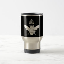 Le logo blanc de reine des abeilles… sont vous une tasse à café