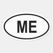 Le Maine "JE " Autocollants Ovales