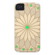Le mandala a inspiré la fleur beige pâle étuis iPhone 4