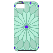 Le mandala a inspiré la fleur bleu-clair coques iPhone 5 Case-Mate