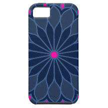 Le mandala a inspiré la fleur bleu-foncé coques iPhone 5