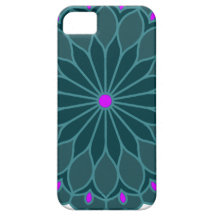 Le mandala a inspiré la fleur bleue turquoise coques iPhone 5